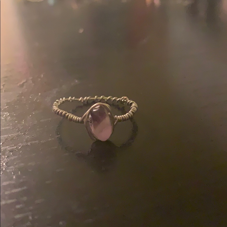 Handmade Multicolored-Amethyst Ring Silver Wire 8$